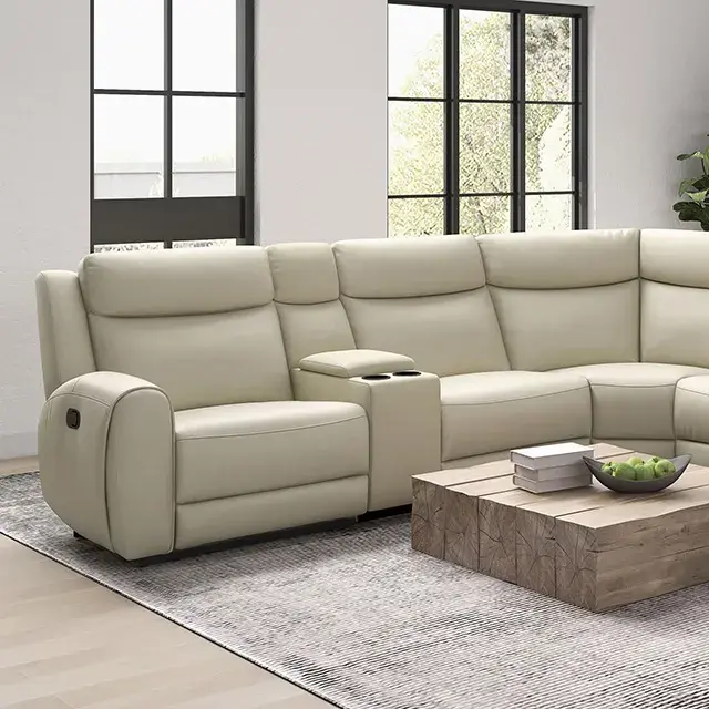 Transitional Beige Sectional Sofa (Jacobus) — Sofa, view 3