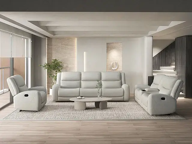 Transitional Beige Sofa — Sofa, view 3