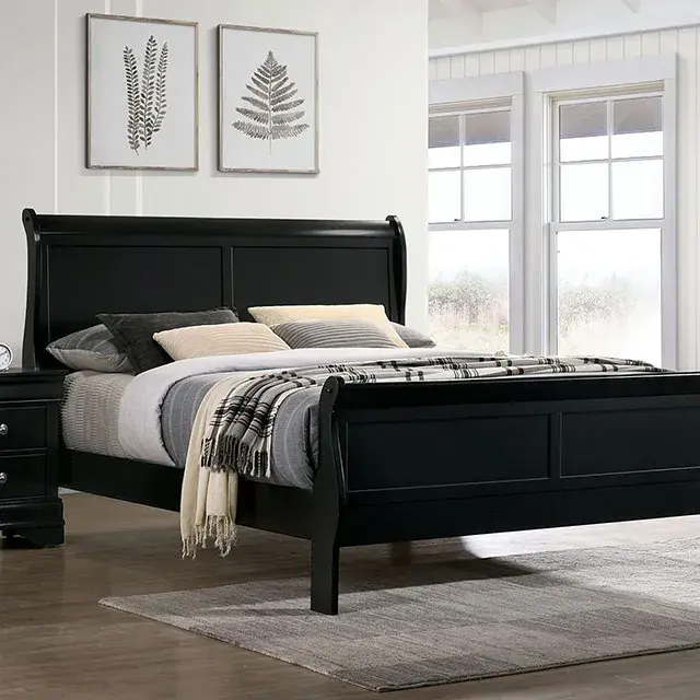 Transitional Black Nightstand — Nightstand, main view