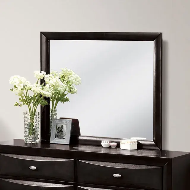 Transitional Black Nightstand (Zosimo) — Nightstand, view 4
