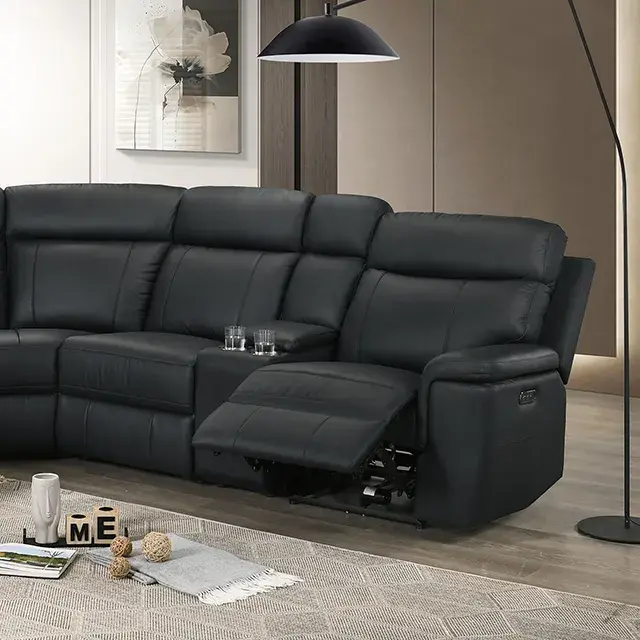 Transitional Black Power Reclining Sectional — Sofa, view 2