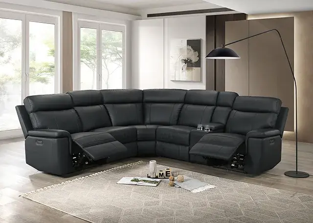 Transitional Black Power Reclining Sectional — Sofa, view 4
