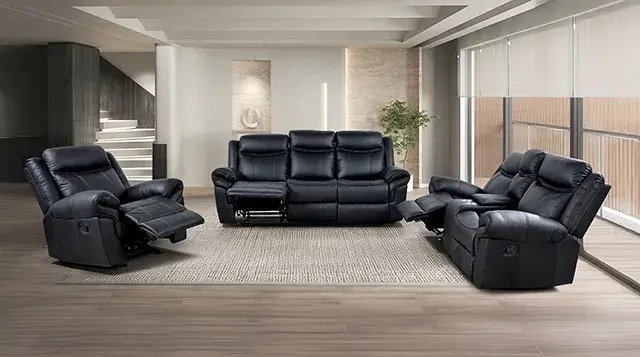 Transitional Black Sofa — Sofa, view 3