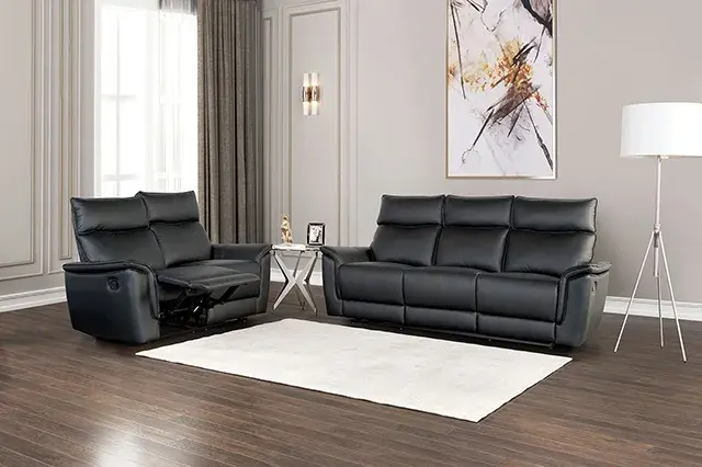 Transitional Black Sofa (Bienne) — Sofa, view 3