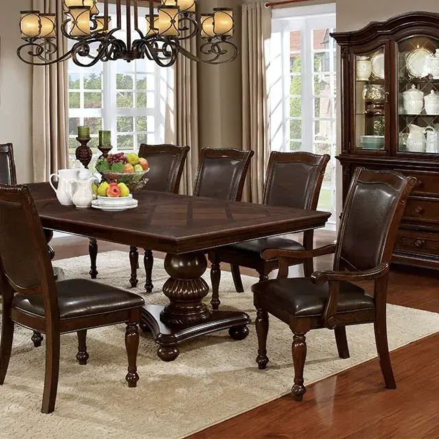 Transitional Brown Cherry Dining Set — Dining Table, main view