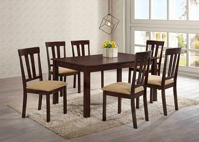 Transitional Brown Cherry Dining Set (Topeka) — Dining Table, view 2