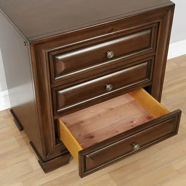 Transitional Brown Cherry Nightstand — Nightstand, main view
