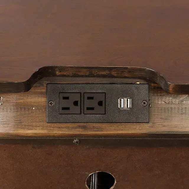 Transitional Brown Cherry Nightstand — Nightstand, view 3