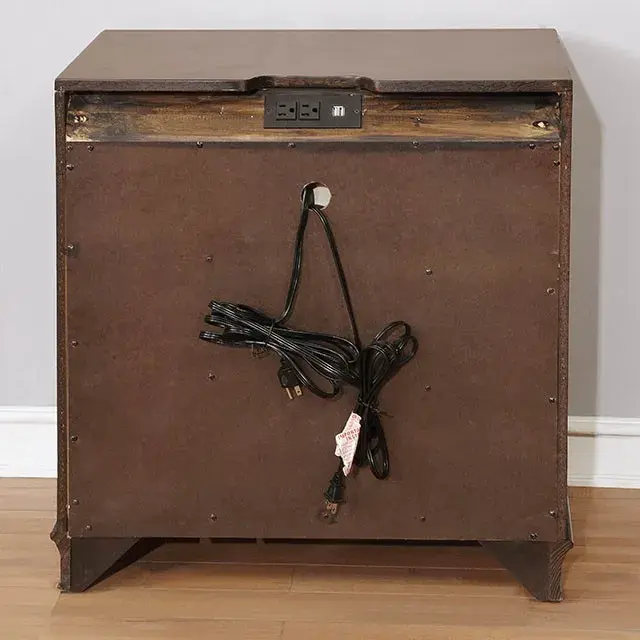 Transitional Brown Cherry Nightstand — Nightstand, view 4