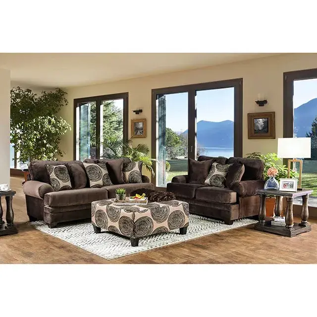 Transitional Brown Loveseat — Sofa, view 2