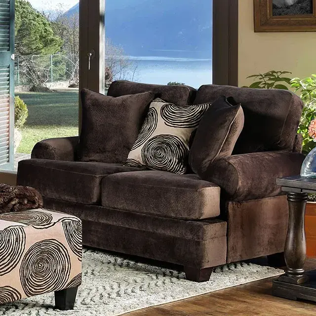 Transitional Brown Loveseat — Sofa, view 7