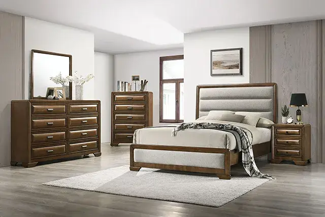 Transitional Brown Nightstand — Nightstand, main view