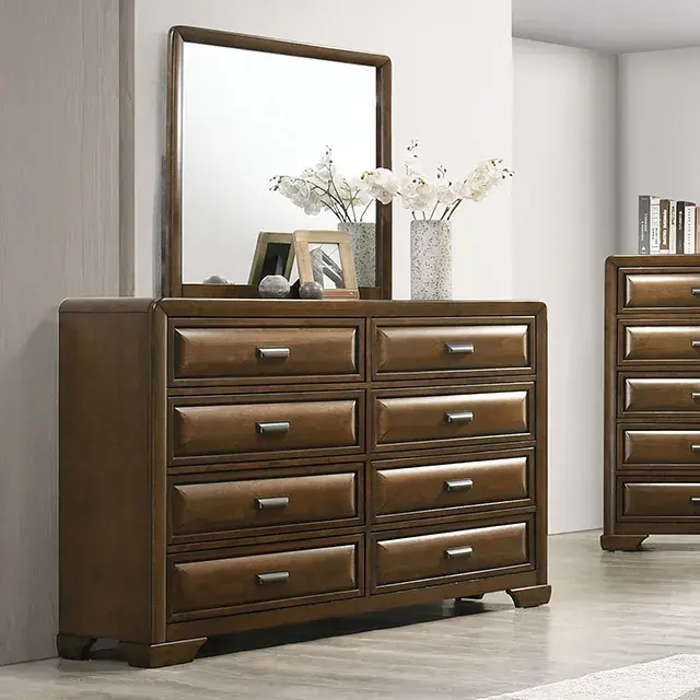 Transitional Brown Nightstand — Nightstand, view 3