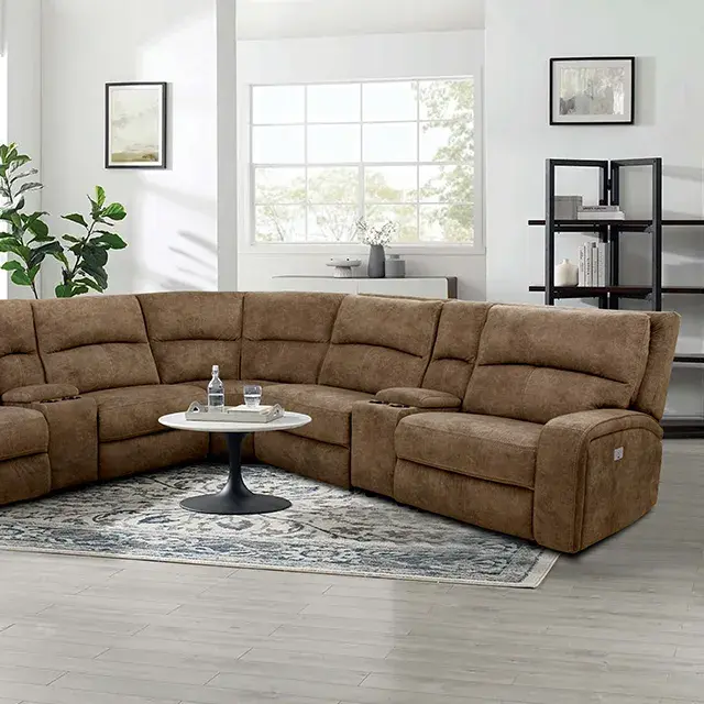 Transitional Brown Power Reclining Sectional — Sofa, view 3