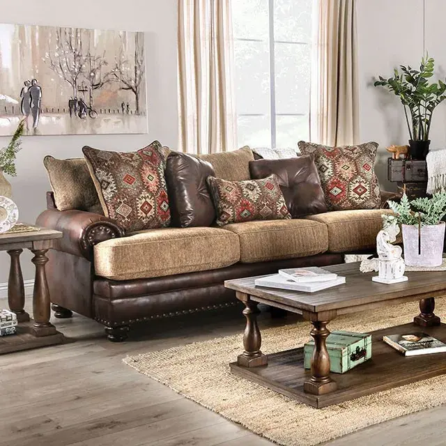 Transitional Brown, Tan Loveseat — Sofa, view 4