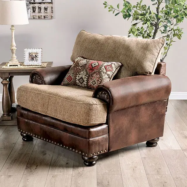 Transitional Brown, Tan Sofa — Sofa, view 2