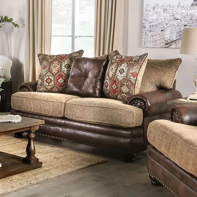 Transitional Brown, Tan Sofa — Sofa, view 3
