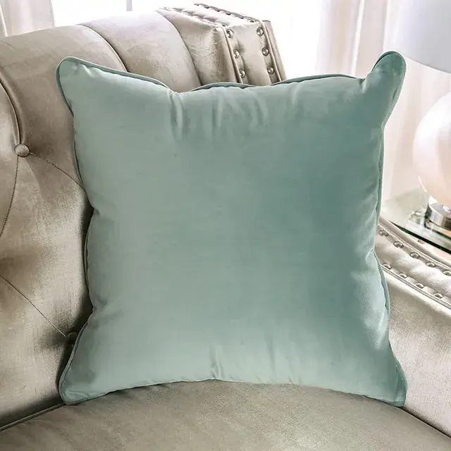 Transitional Champagne, Turquoise Sofa — Sofa, view 4