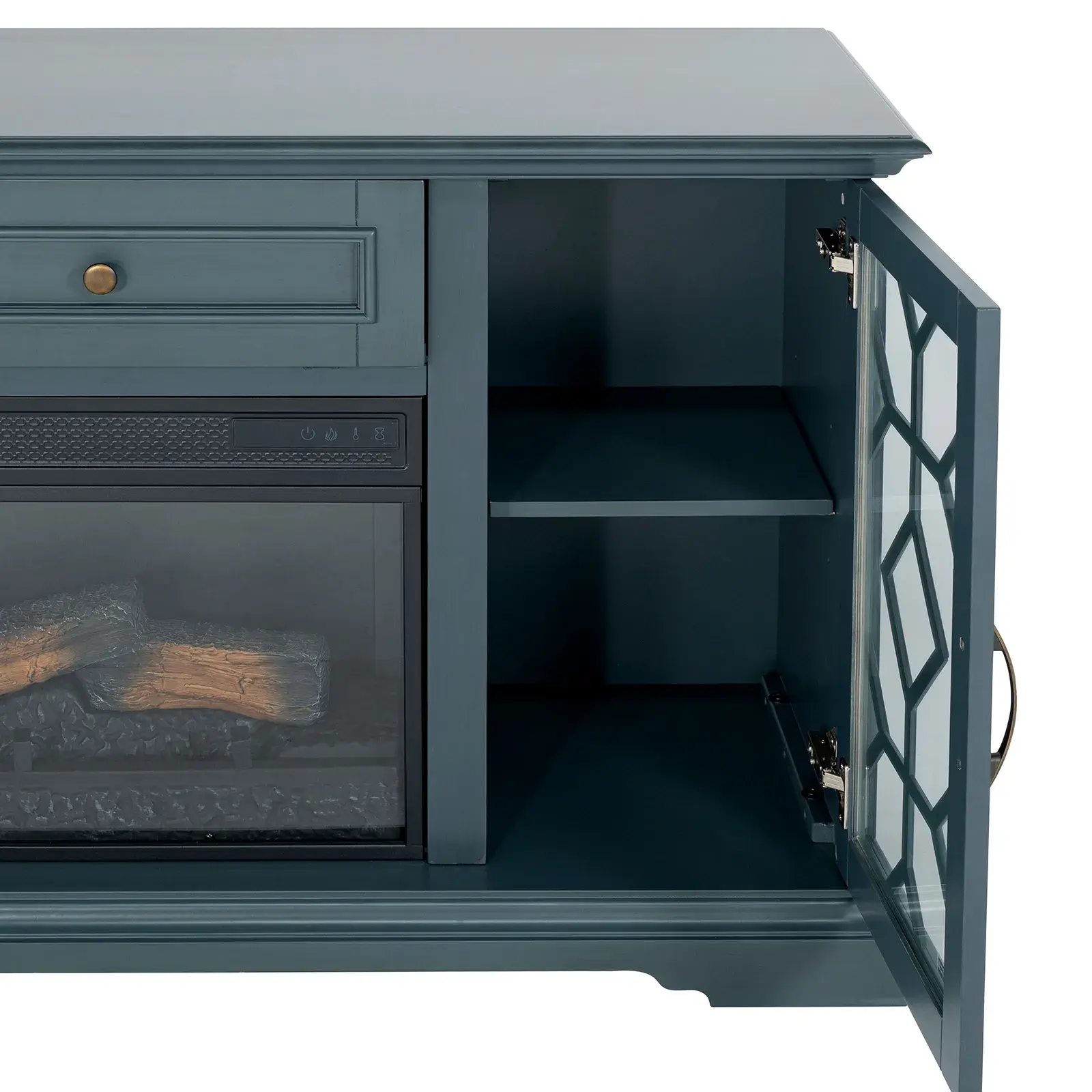 Transitional Dark Blue TV Console — TV Unit, view 7