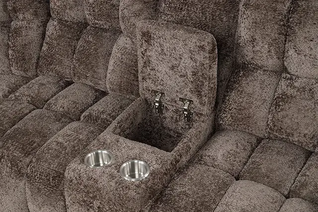 Transitional Dark Brown Power Reclining Sectional — Sofa, view 4