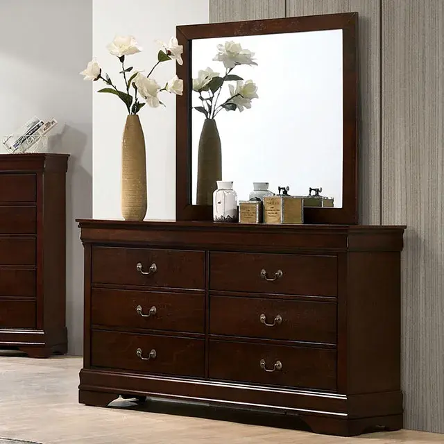 Transitional Dark Cherry Nightstand — Nightstand, view 3