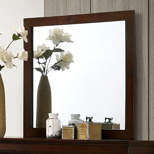 Transitional Dark Cherry Nightstand — Nightstand, view 4