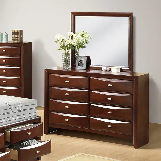 Transitional Dark Cherry Nightstand (Zosimo) — Nightstand, view 2