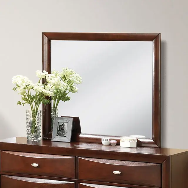 Transitional Dark Cherry Nightstand (Zosimo) — Nightstand, view 4
