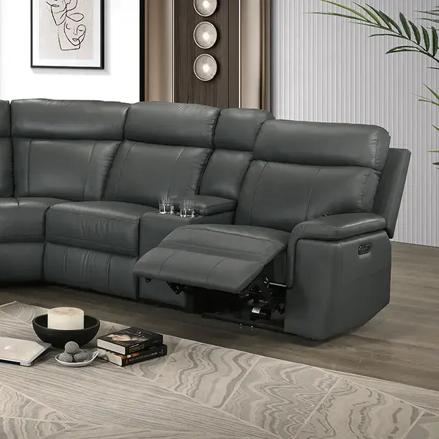 Transitional Dark Gray Power Reclining Sectional (Oliverus) — Sofa, view 2