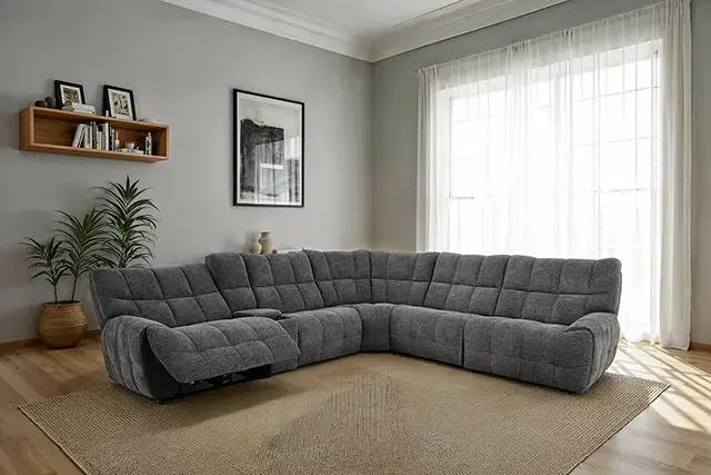Transitional Dark Gray Power Reclining Sectional (Southwold) — Sofa, view 2