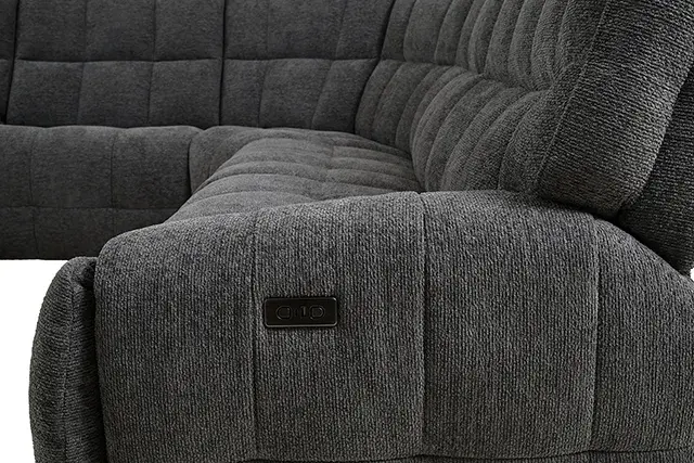 Transitional Dark Gray Power Reclining Sectional (Southwold) — Sofa, view 4