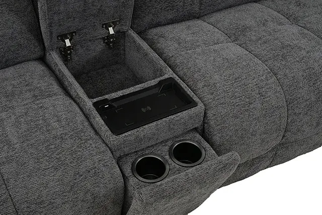 Transitional Dark Gray Power Reclining Sectional (Southwold) — Sofa, view 5