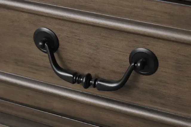 Transitional Dark Walnut Nightstand — Nightstand, view 10