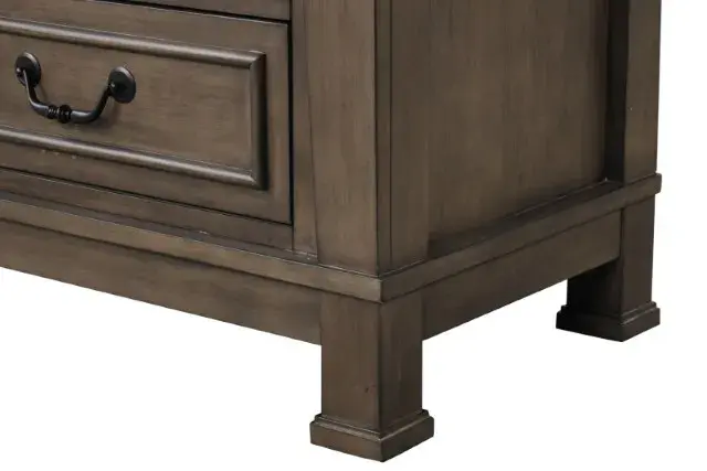 Transitional Dark Walnut Nightstand — Nightstand, view 11