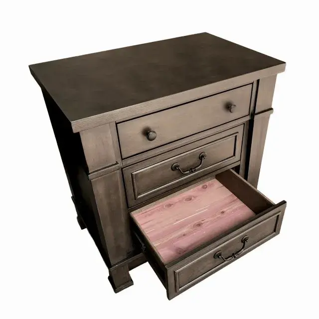 Transitional Dark Walnut Nightstand — Nightstand, view 13