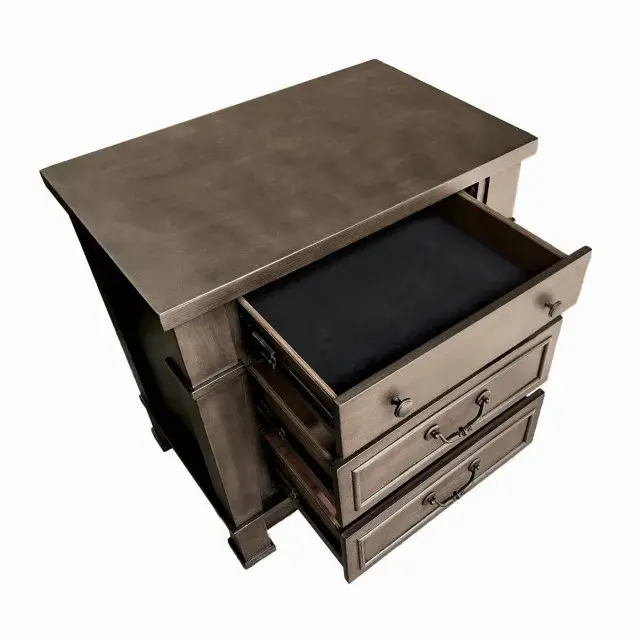 Transitional Dark Walnut Nightstand — Nightstand, view 14