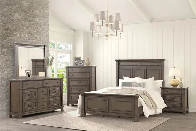 Transitional Dark Walnut Nightstand — Nightstand, view 3