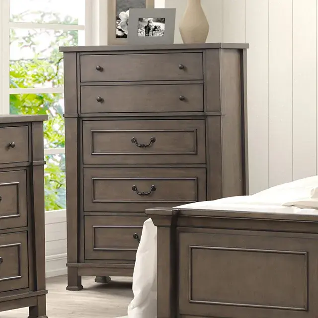 Transitional Dark Walnut Nightstand — Nightstand, view 6