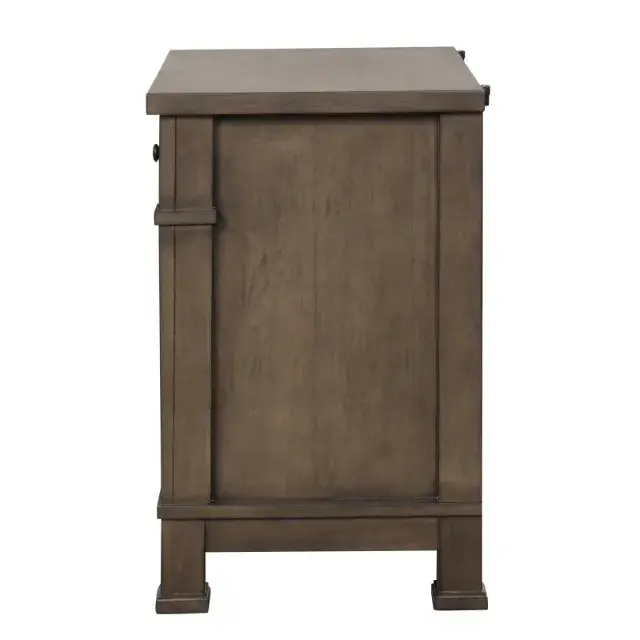 Transitional Dark Walnut Nightstand — Nightstand, view 9