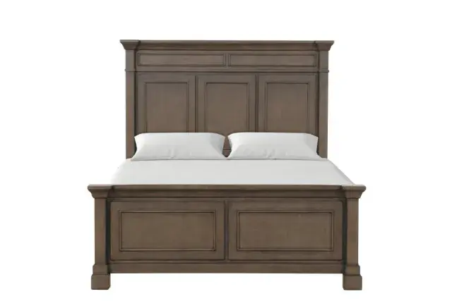 Transitional Dark Walnut Queen Bedroom Set — Bed Frame, view 6