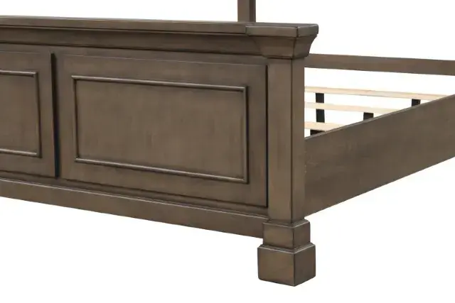 Transitional Dark Walnut Queen Bedroom Set — Bed Frame, view 8