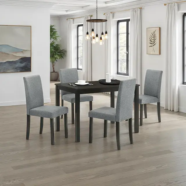 Transitional Espresso Dining Set — Dining Table, view 3