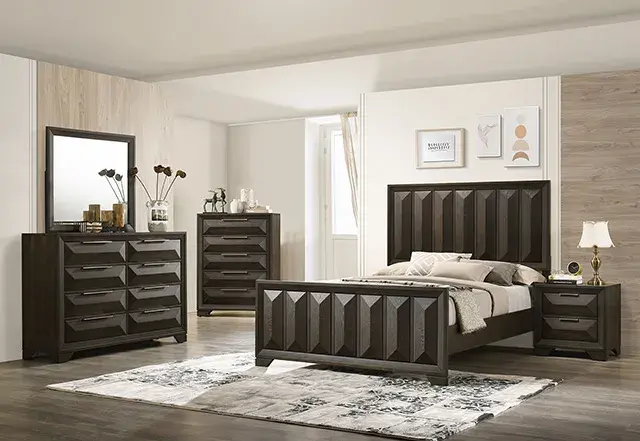 Transitional Espresso Nightstand — Nightstand, view 2