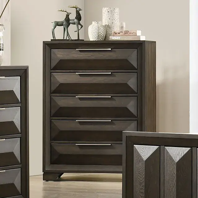 Transitional Espresso Nightstand — Nightstand, view 5