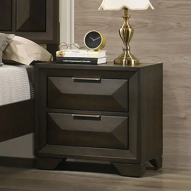 Transitional Espresso Nightstand — Nightstand, view 6