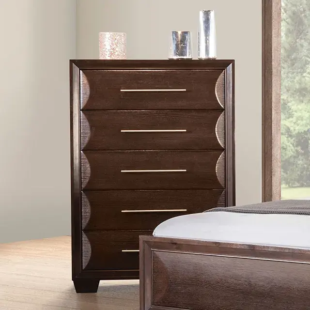 Transitional Espresso Nightstand (Hinwitz) — Nightstand, view 8