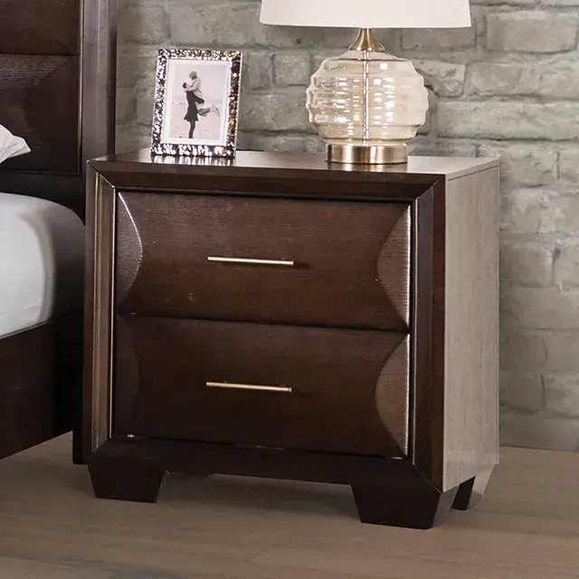 Transitional Espresso Nightstand (Hinwitz) — Nightstand, view 9