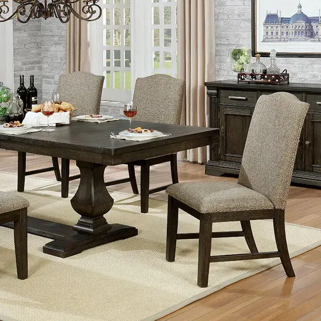 Transitional Espresso, Warm Gray Dining Set — Dining Table, main view
