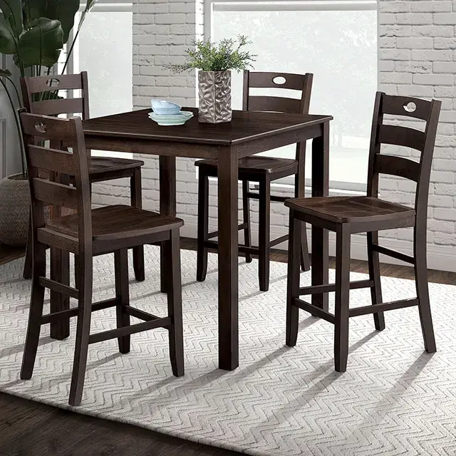 Transitional Expresso Dining Set — Dining Table, view 2