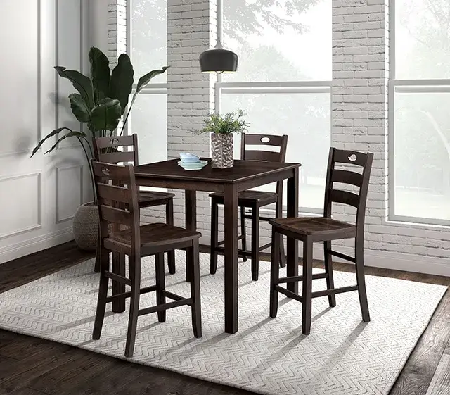 Transitional Expresso Dining Set — Dining Table, view 3